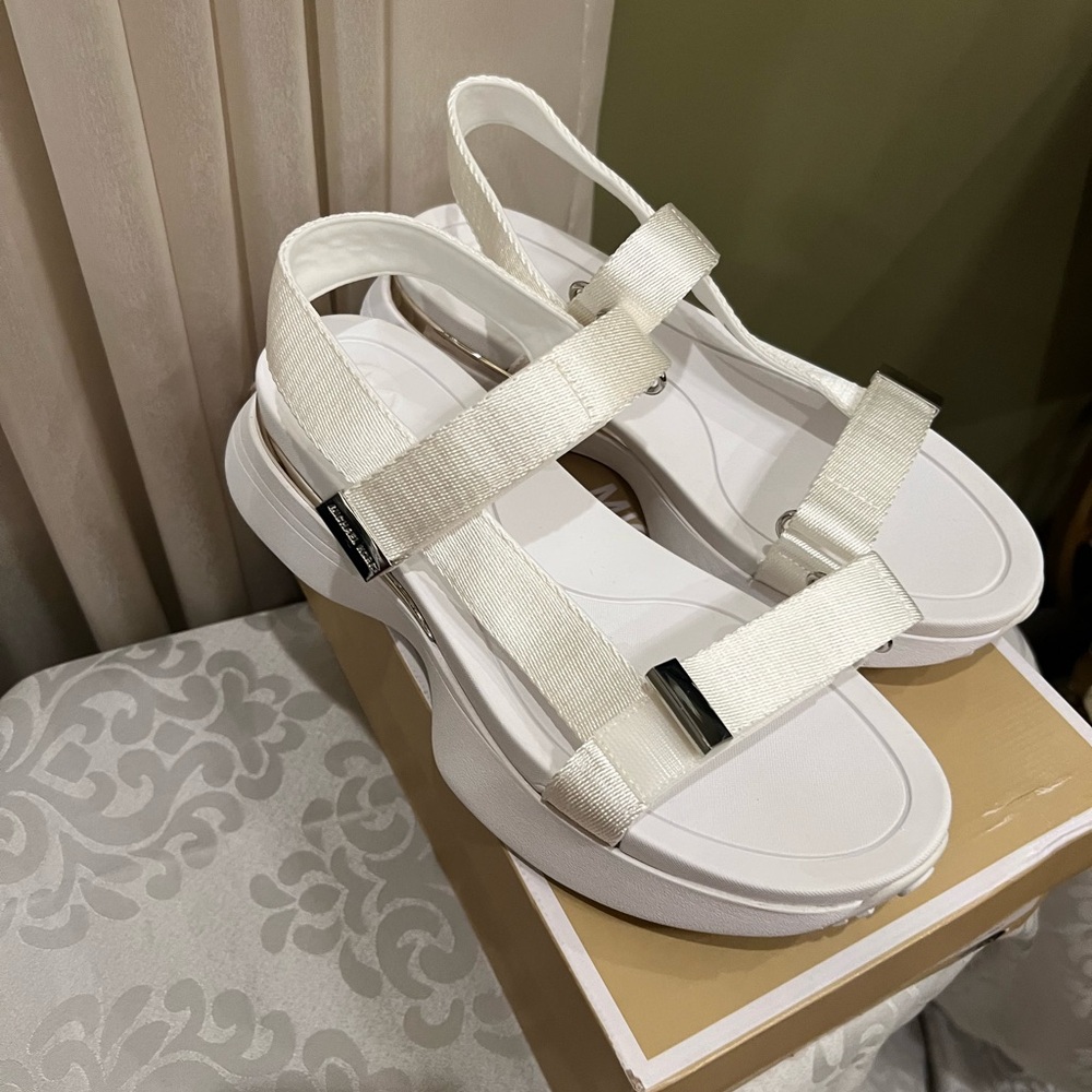 Michael Kors White Platform Sandals